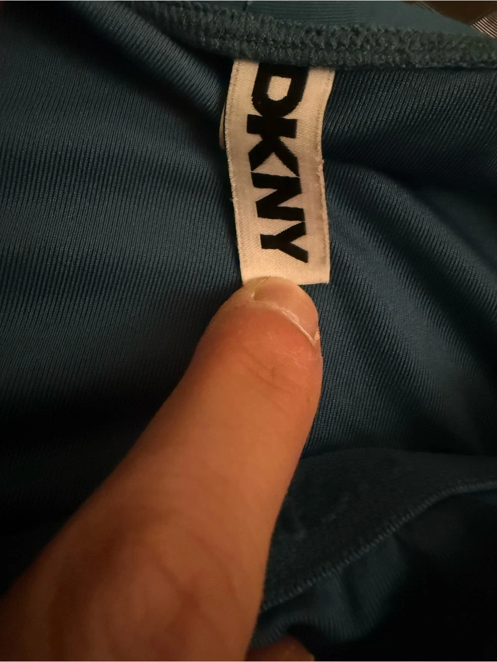 {DKNY} Teal One-Piece Swimsuit Bathing Suit with Ring-Strap Detail - Picture 7 of 9